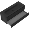 Mexen Rivel dulap baie 120 cm cu lavoar Vela, 2 sertare, cu caneluri, negru mat - 91A20-12047-2-BFF71-W23M71