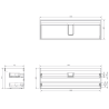 Mexen Rivel dulap baie 140 cm cu chiuvetă Vela, 2 sertare, canelat, alb mat - 91A20-14047-2-BFF01-W23M01