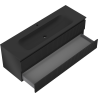 Mexen Rivel dulap baie 140 cm cu chiuvetă Vela, 2 sertare, canelată, negru mat - 91A20-14047-2-BFF71-W23M71