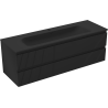 Mexen Rivel dulap baie 140 cm cu chiuvetă Vela, 2 sertare, canelată, negru mat - 91A20-14047-2-BFF71-W23M71