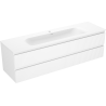 Mexen Rivel dulap baie 160 cm cu lavoar Vela, 2 sertare, canelat, alb mat - 91A20-16047-2-BFF01-W23M01