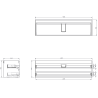 Mexen Rivel dulap baie 160 cm cu lavoar Vela, 2 sertare, canelat, alb mat - 91A20-16047-2-BFF01-W23M01