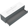 Mexen Rivel dulap baie 160 cm cu lavoar Vela, 2 sertare, cu relief, grafit mat/alb mat - 91A20-16047-2-BFF66-W23M