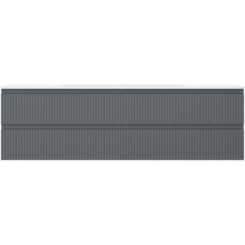 Mexen Rivel dulap baie 160 cm cu lavoar Vela, 2 sertare, cu relief, grafit mat/alb mat - 91A20-16047-2-BFF66-W23M