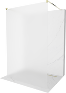 Mexen Kioto szabadon álló zuhanyfal 100 x 200 cm, homályos 8 mm, arany - 800-100-002-50-30