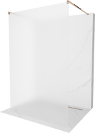 Mexen Kioto szabadonálló zuhanyfal 100 x 200 cm, Savmart 8 mm, Rózsaszín-arany - 800-100-002-60-30
