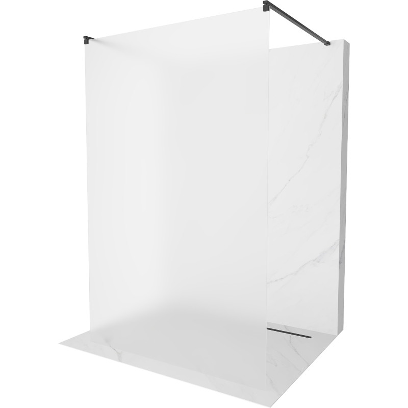 Mexen Kioto szabadon álló zuhanyfal 100 x 200 cm, jégvirágos üveg 8 mm, fekete - 800-100-002-70-30