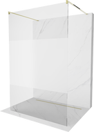 Mexen Kioto szabadonálló zuhanyfal 120 x 200 cm, Átlátszó/Savmart 8 mm, Arany - 800-120-002-50-35