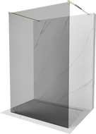 Mexen Kioto szabadonálló zuhanyfal 100 x 200 cm, Sötétszürke, Arany - 800-100-002-50-40
