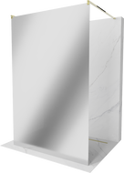 Mexen Kioto perete de duș independent 100 x 200 cm, oglindă 8 mm, auriu - 800-100-002-50-50