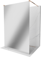 Mexen Kioto perete de duș independent 100 x 200 cm, oglindă 8 mm, aur roz - 800-100-002-60-50