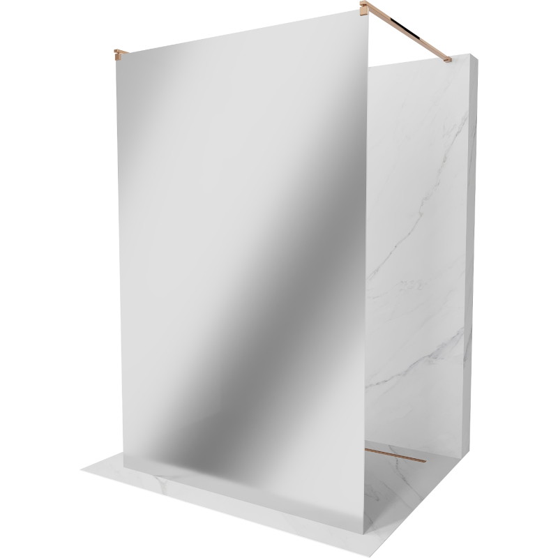 Mexen Kioto perete de duș independent 120 x 200 cm, oglindă 8 mm, aur roz - 800-120-002-60-50