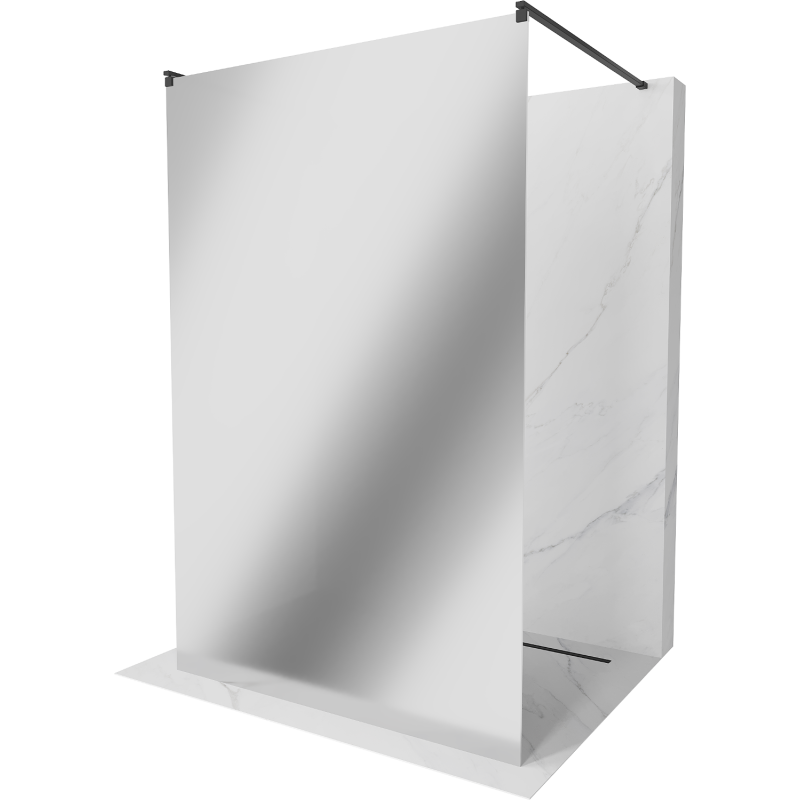 Mexen Kioto perete de duș independent 100 x 200 cm, oglindă 8 mm, negru - 800-100-002-70-50