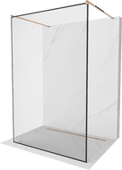 Mexen Kioto perete de duș de sine stătător 140 x 200 cm, transparent/Model negru 8 mm, Roz-auriu - 800-140-002-60-70