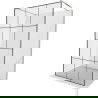 Mexen Kioto szabadonálló zuhanyfal 100 x 200 cm, Átlátszó/Fekete minta 8 mm, Rózsaszín-arany - 800-100-002-60-77
