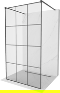 Mexen Kioto perete de duș de sine stătător 120 x 200 cm, transparent/Model negru 8 mm, Neagră - 800-120-002-70-77