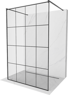 Mexen Kioto perete de duș de sine stătător 130 x 200 cm, transparent/Model negru 8 mm, Neagră - 800-130-002-70-77