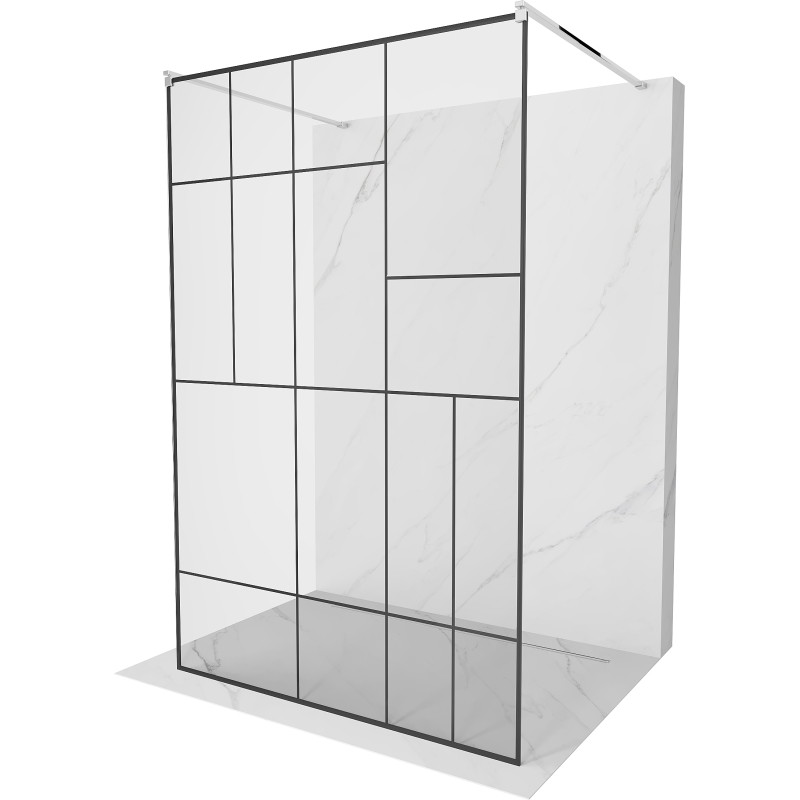 Mexen Kioto panou de duș autoportant 140 x 200 cm, model negru 8 mm, crom - 800-140-002-01-78