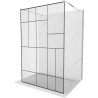 Mexen Kioto perete de duș freestanding 100 x 200 cm, model negru 8 mm, auriu - 800-100-002-50-78