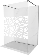 Mexen Kioto perete de duș de sine stătător 100 x 200 cm, transparent/Model alb 8 mm, Neagră - 800-100-002-70-85