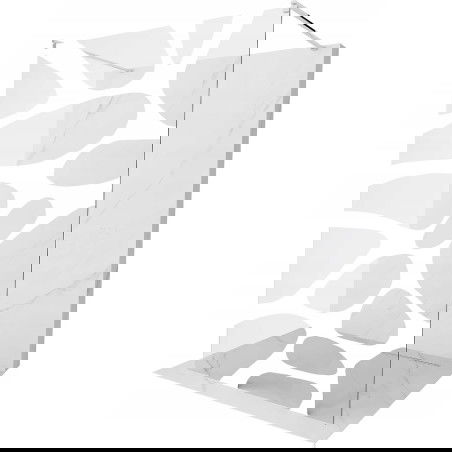 Mexen Kioto perete despărțitor pentru duș independent 100 x 200 cm, val alb 8 mm, crom - 800-100-002-01-97