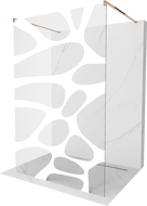 Mexen Kioto paravan de duș independent 110 x 200 cm, val alb 8 mm, aur roz - 800-110-002-60-97