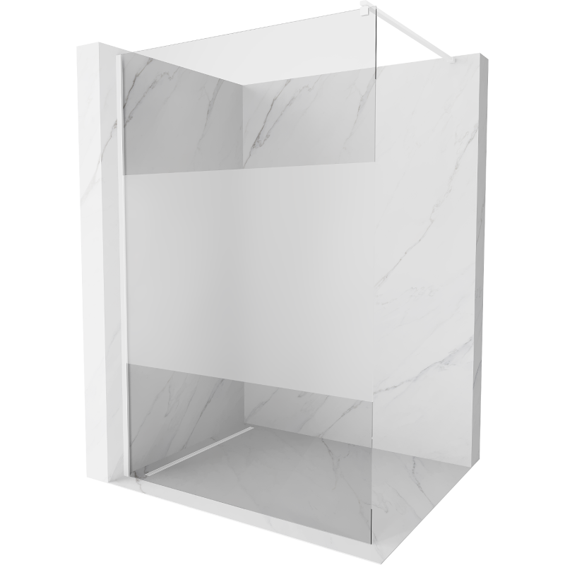 Mexen Kioto perete de duș Walk-in 90 x 200 cm, transparent/mat 8 mm, alb - 800-090-101-20-35