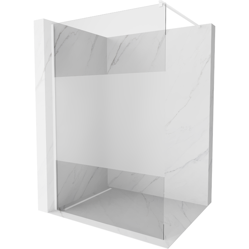 Mexen Kioto zuhanyfal Walk-in 90 x 200 cm, átlátszó/frost 8 mm, fehér - 800-090-101-20-35