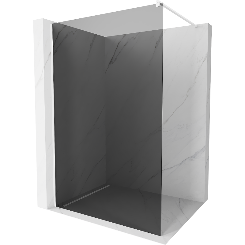 Mexen Kioto perete de duș Walk-in 100 x 200 cm, grafit 8 mm, alb - 800-100-101-20-40
