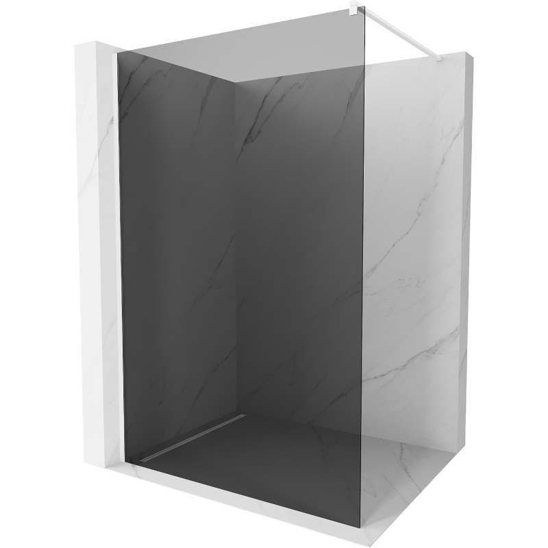 Mexen Kioto zuhanyfal Walk-in 120 x 200 cm, grafit 8 mm, fehér - 800-120-101-20-40