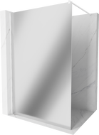 Mexen Kioto Walk-in zuhanyfal 100 x 200 cm, tükör 8 mm, fehér - 800-10-101-20-50