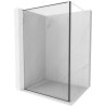 Paravan de duș Mexen Kioto Walk-in 90 x 200 cm, ramă neagră 8 mm, albă - 800-090-101-20-70