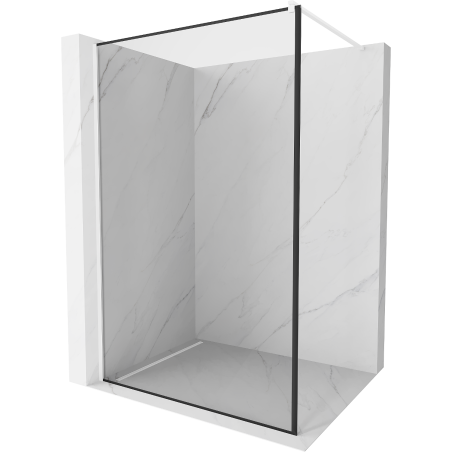 Mexen Kioto walk-in zuhanyfal 100 x 200 cm, fekete keret 8 mm, fehér - 800-100-101-20-70