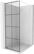 Mexen Kioto zuhanyfal 80 x 200 cm, Átlátszó/Fekete minta 8 mm, Fehér - 800-080-101-20-77
