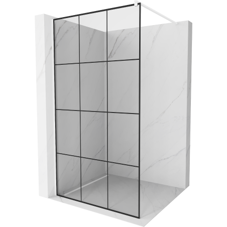 Mexen Kioto perete de duș Walk-in 100 x 200 cm, grilaj negru 8 mm, alb - 800-100-101-20-77