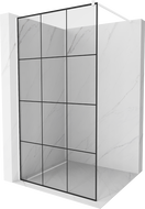 Mexen Kioto zuhanyfal 100 x 200 cm, Átlátszó/Fekete minta 8 mm, Fehér - 800-100-101-20-77