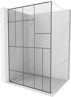 Mexen Kioto 90 x 200 cm-es Walk-in zuhanyfal fekete mintával, 8 mm, fehér - 800-090-101-20-78