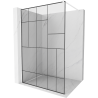 Mexen Kioto Walk-in zuhanyfal 120 x 200 cm, fekete minta 8 mm, fehér - 800-120-101-20-78