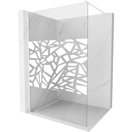Mexen Kioto Walk-in zuhanyfal 90 x 200 cm, fehér minta 8 mm, fehér - 800-090-101-20-85