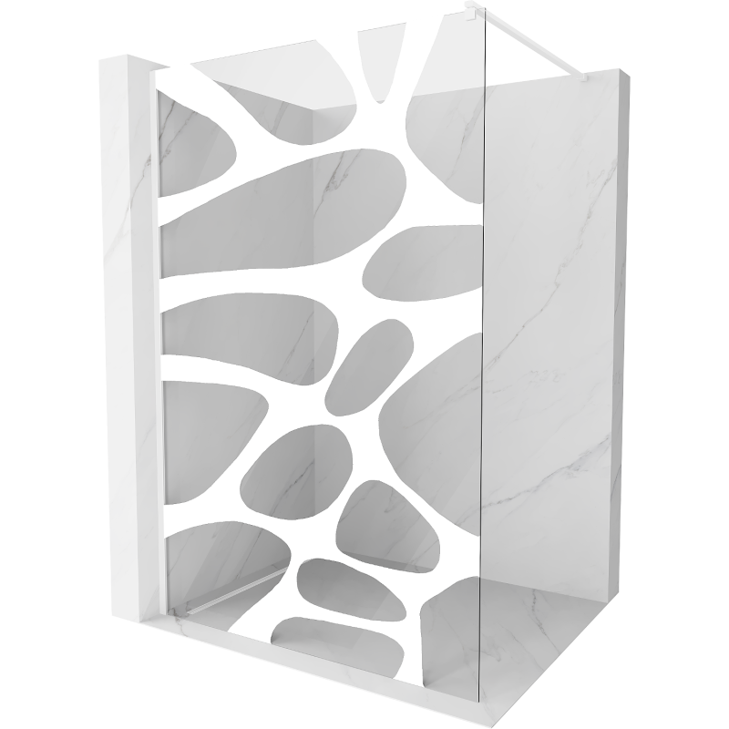 Mexen Kioto Walk-in zuhanyfal 100 x 200 cm, fehér hullám 8 mm, fehér - 800-100-101-20-97