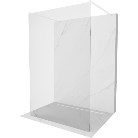 Mexen Kioto szabadonálló zuhanyfal 100 x 200 cm, Átlátszó 8 mm, Fehér - 800-100-002-20-00