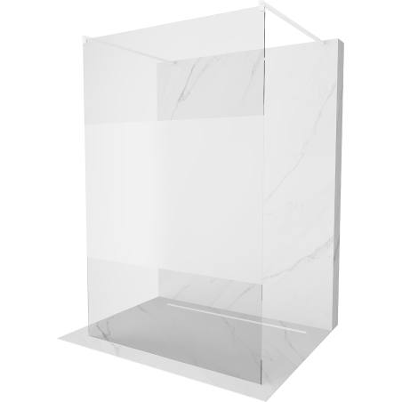 Mexen Kioto perete de duș independent 120 x 200 cm, transparent/mat 8 mm, alb - 800-120-002-20-35