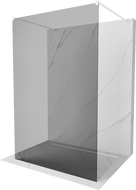 Mexen Kioto szabadonálló zuhanyfal 100 x 200 cm, Sötétszürke 8 mm, Fehér - 800-100-002-20-40