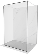 Mexen Kioto perete de duș freestanding 100 x 200 cm, cadru negru 8 mm, alb - 800-100-002-20-70