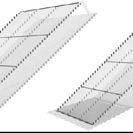 Mexen Kioto perete de duș independent 120 x 200 cm, grid negru 8 mm, alb - 800-120-002-20-77