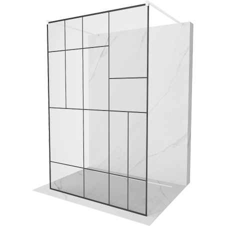 Mexen Kioto perete de duș independent 140 x 200 cm, model negru 8 mm, alb - 800-140-002-20-78