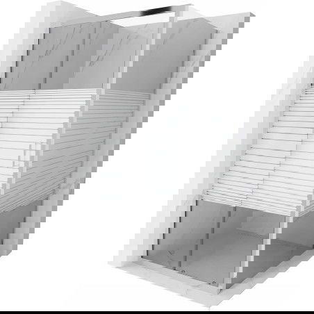 Mexen Apia cabina de duș culisantă 100 x 100 cm, dungi albe, crom - 840-100-100-01-20