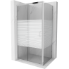 Mexen Apia cabină de duș extensibilă 120 x 100 cm, Dungi, Crom - 840-120-100-01-20