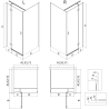 Mexen Mist H T 90 x 90 cm-es, átlátszó, fekete, balos nyíló zuhanykabin - 8A5T-090-090-70-00-L