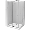 Mexen Apia cabina de duș glisantă 90 x 70 cm, transparent, crom + cadă de duș Flat - 840-090-070-01-00-4010